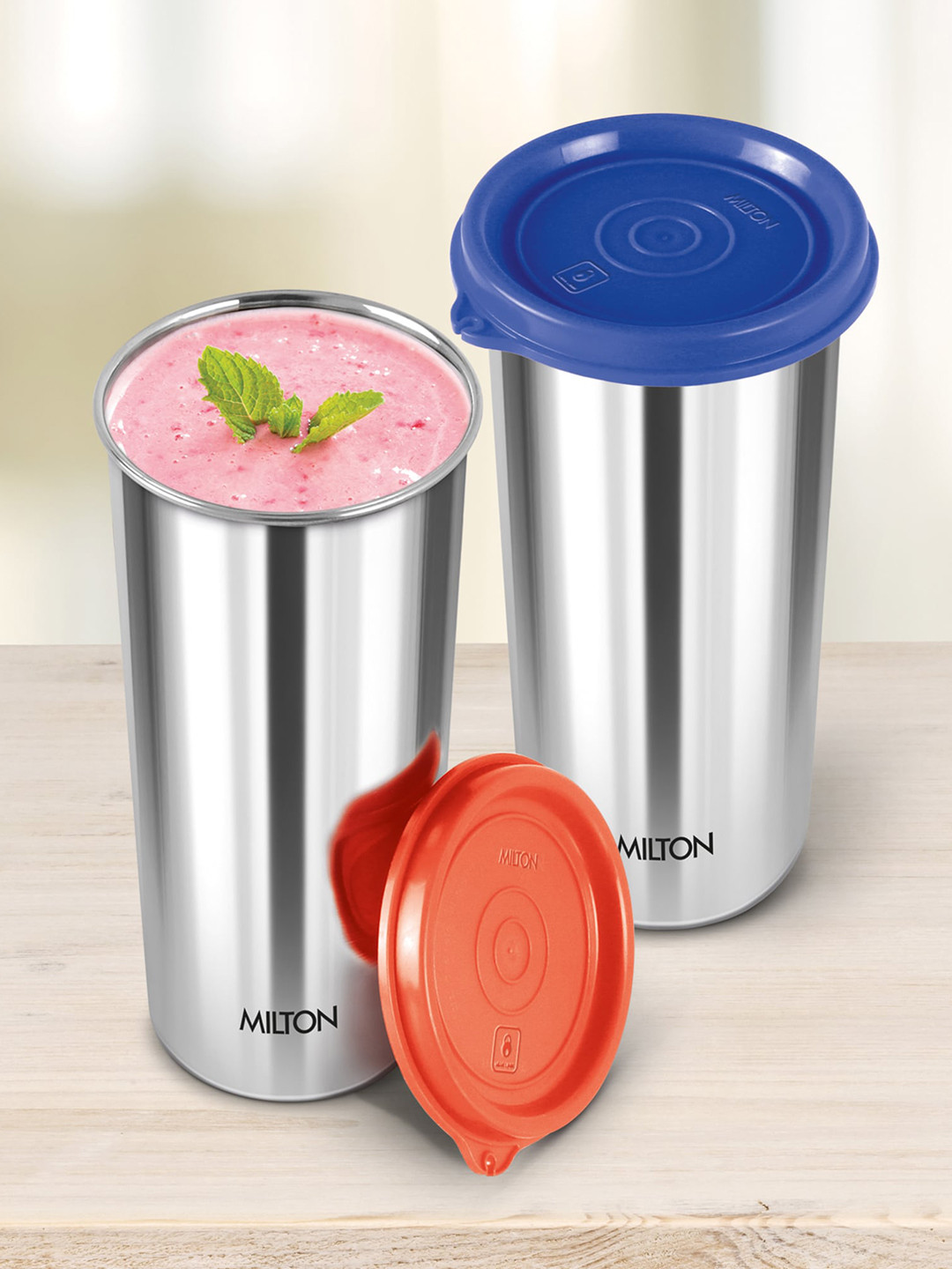 Milton Set Of 3 Assorted Stainless Steel Tumbler With Lid 530 ML each