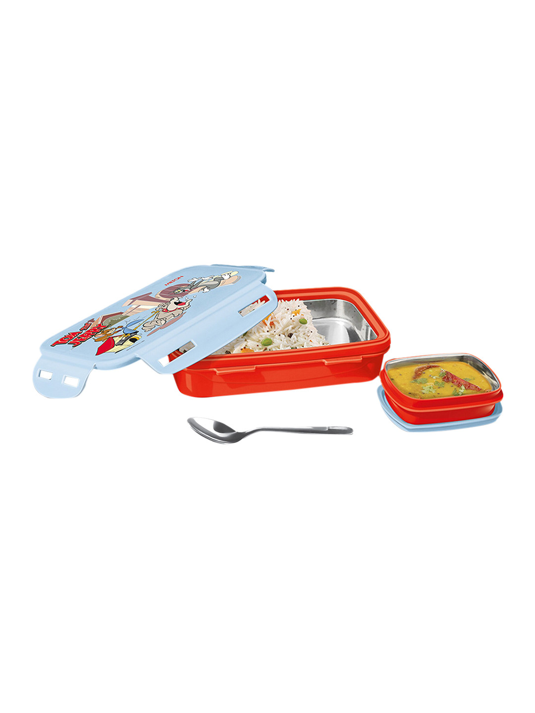 Milton Steely Prime Insulated Tom & Jerry Airtight 3PCs Lunch Box With Spoon and Fork