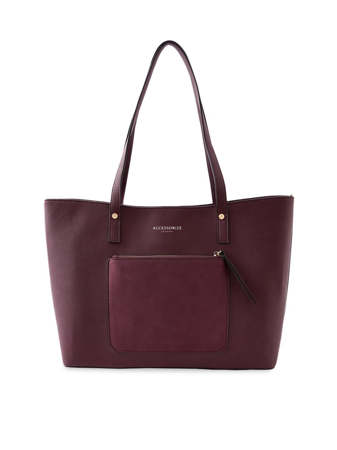 Accessorize Women Burgundy PU Structured Shoulder Bag
