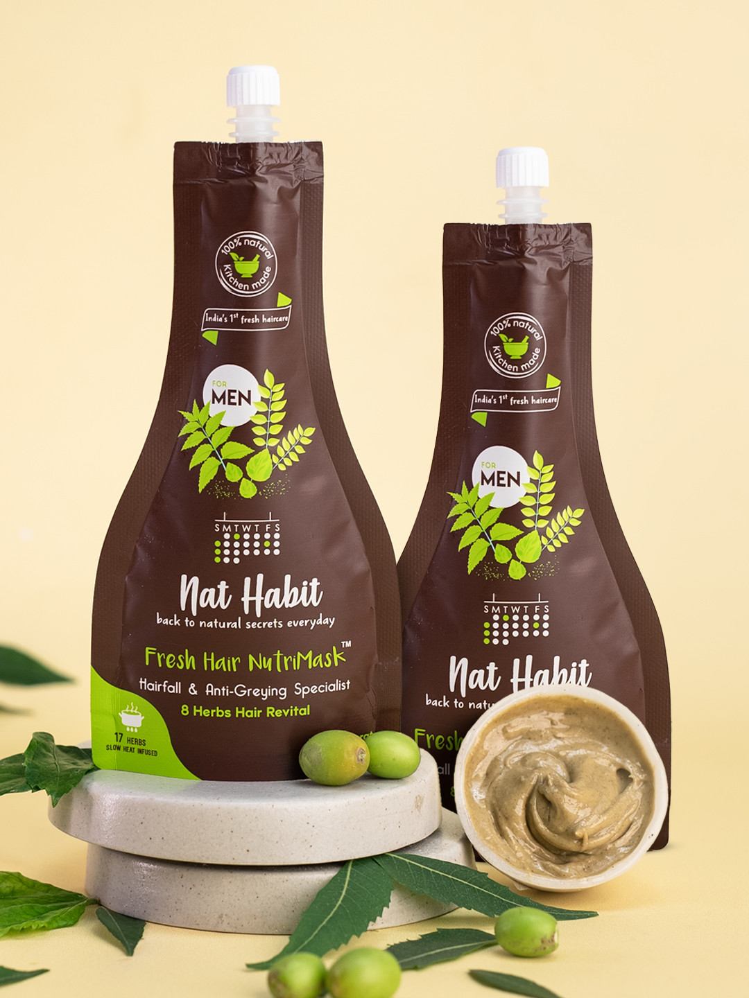 Nat Habit Set of 2 Men's Revital Fresh Hair NutriMask For Dandruff  - 40g Each