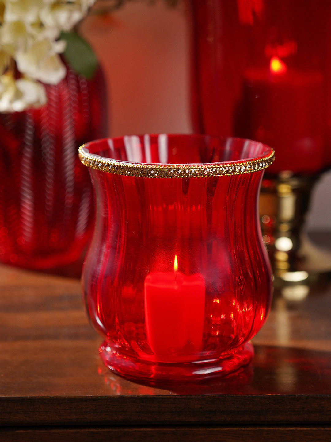 Pure Home and Living Red Votive Candle Holders