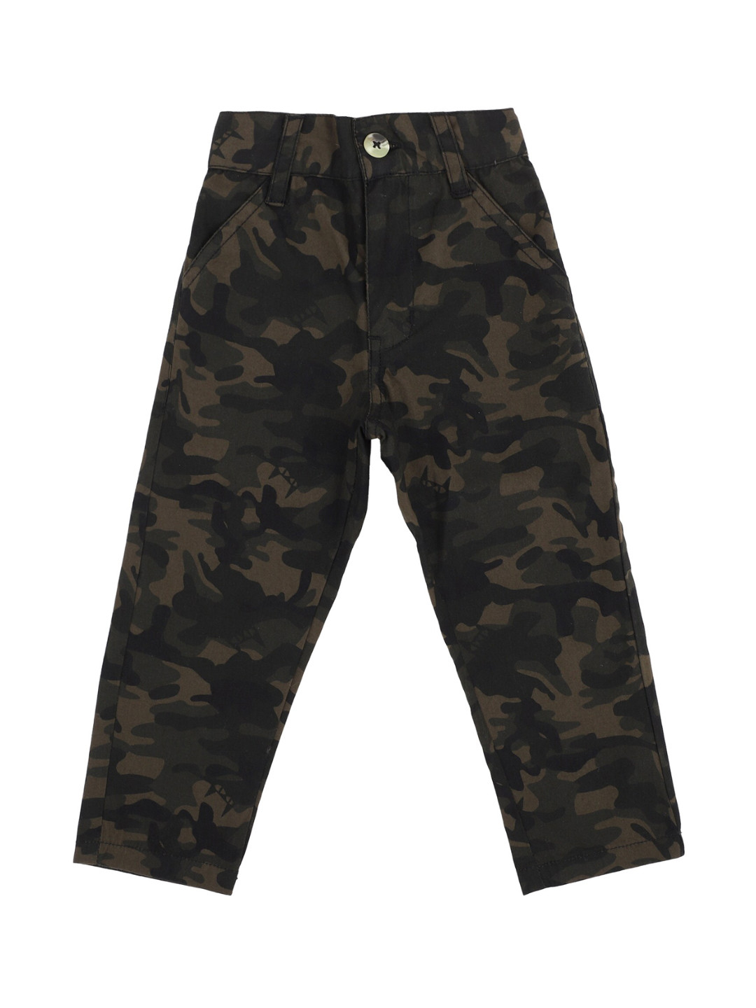 Bodycare Kids Boys Green Camouflage Printed Trousers