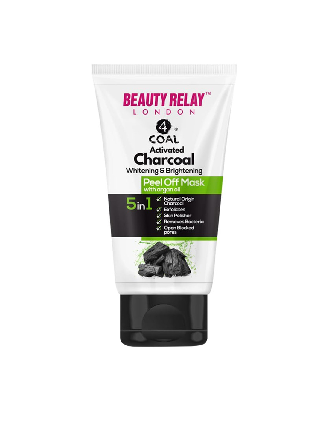 BeautyRelay London Black Activated Charcoal Whitening & Brightening Peel Off Mask