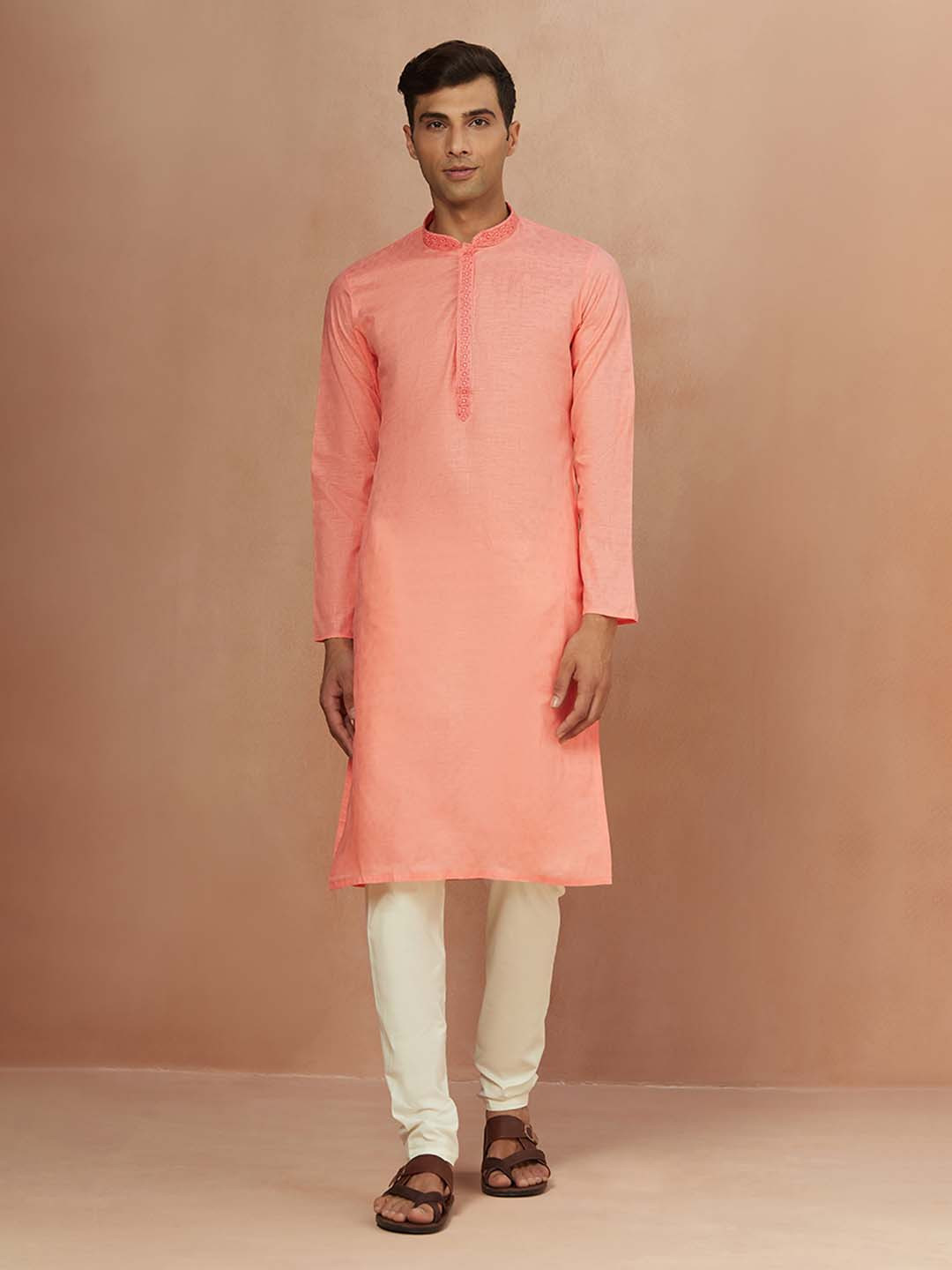 Manyavar Men Pure Cotton Kurta With Pyjamas