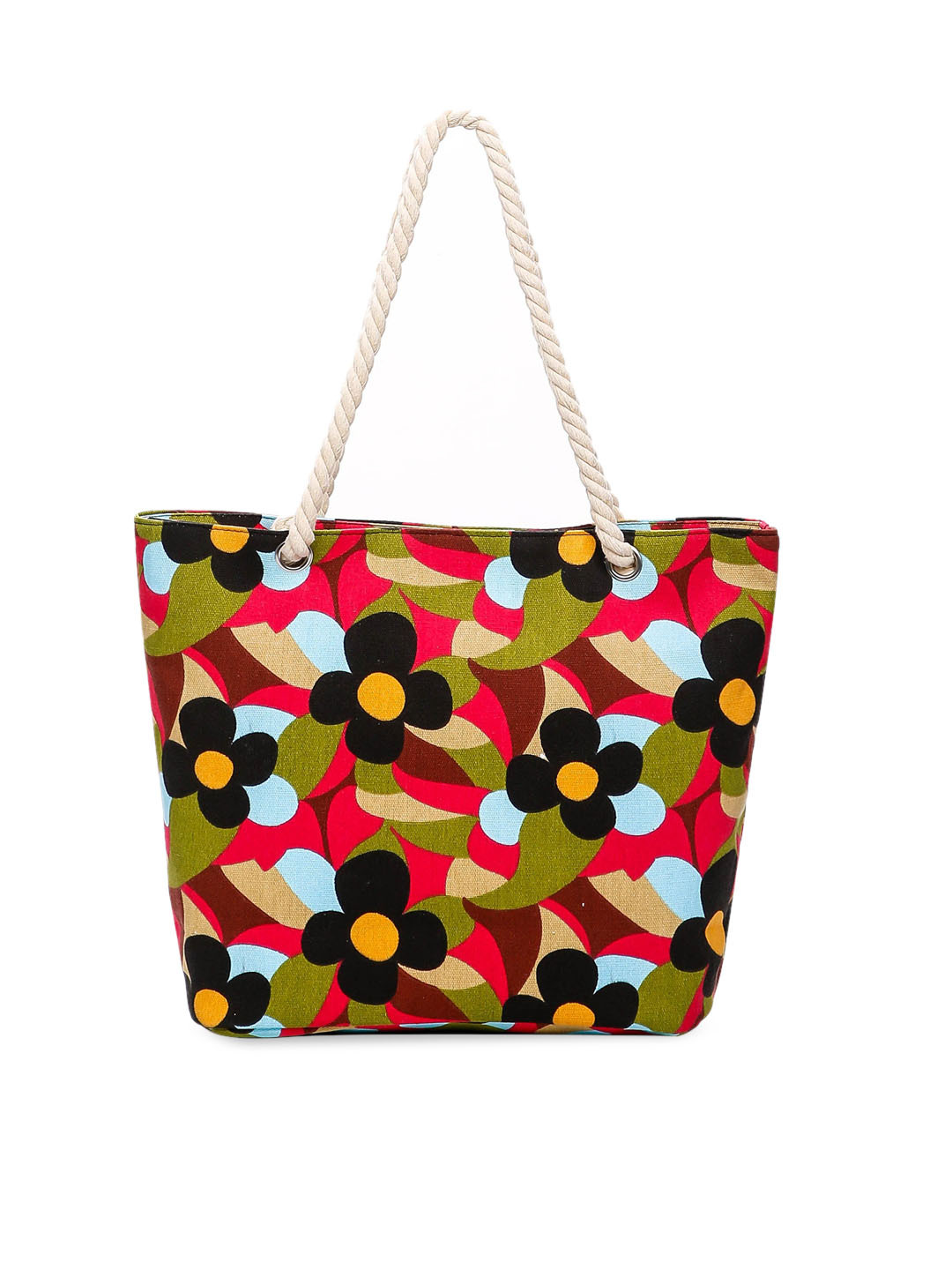 Diva Dale Green Floral Printed Oversized Shopper Tote Bag