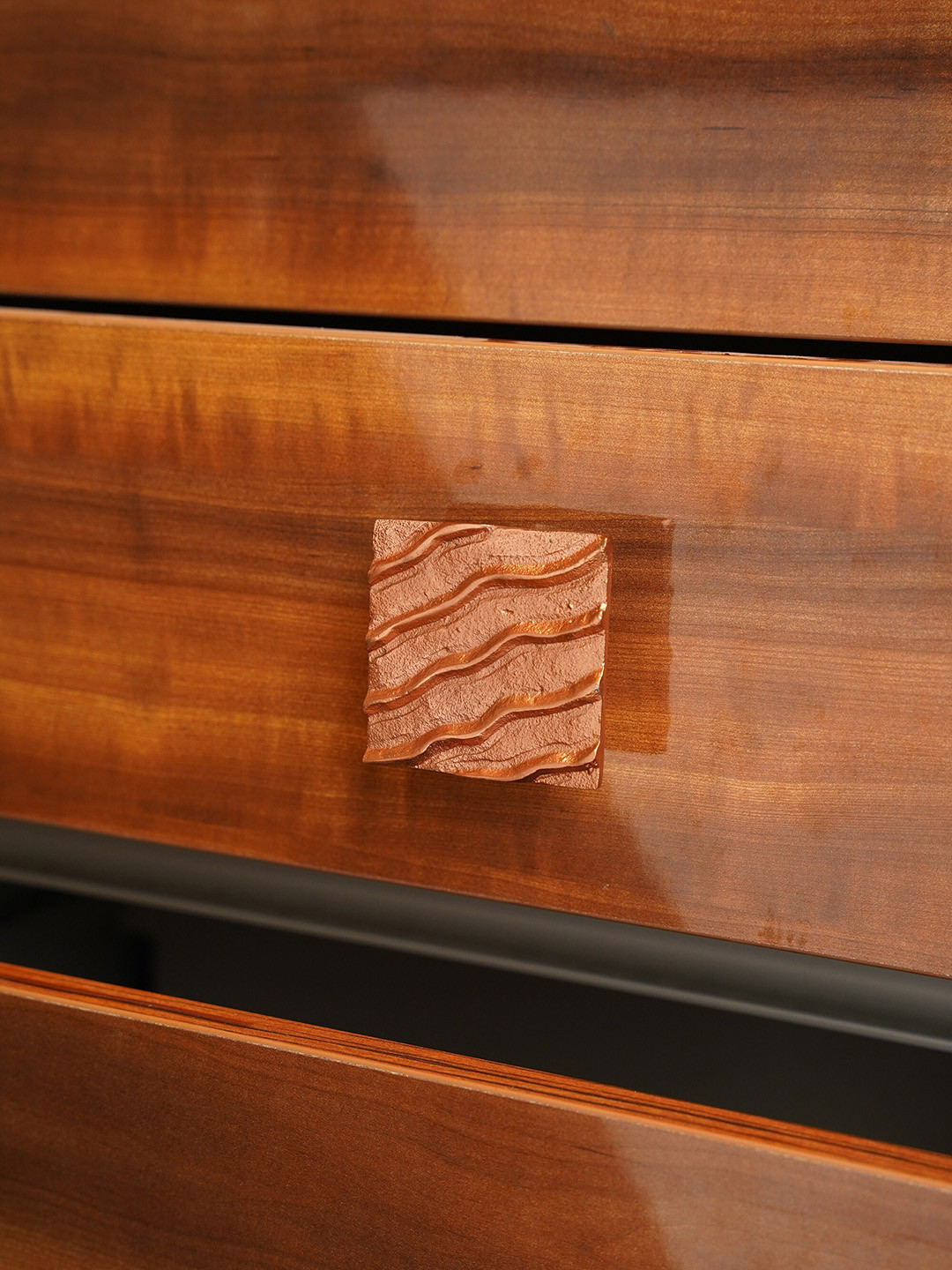 Folkstorys Gold-Toned Textured Drawer Knobs