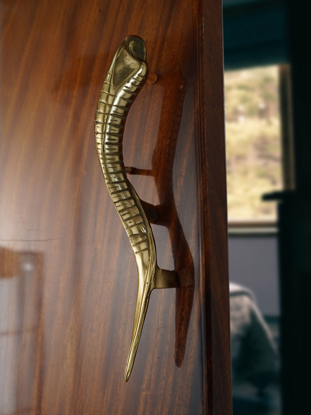 Folkstorys Gold-Coloured Textured Saiga Wardrobe Door Handle