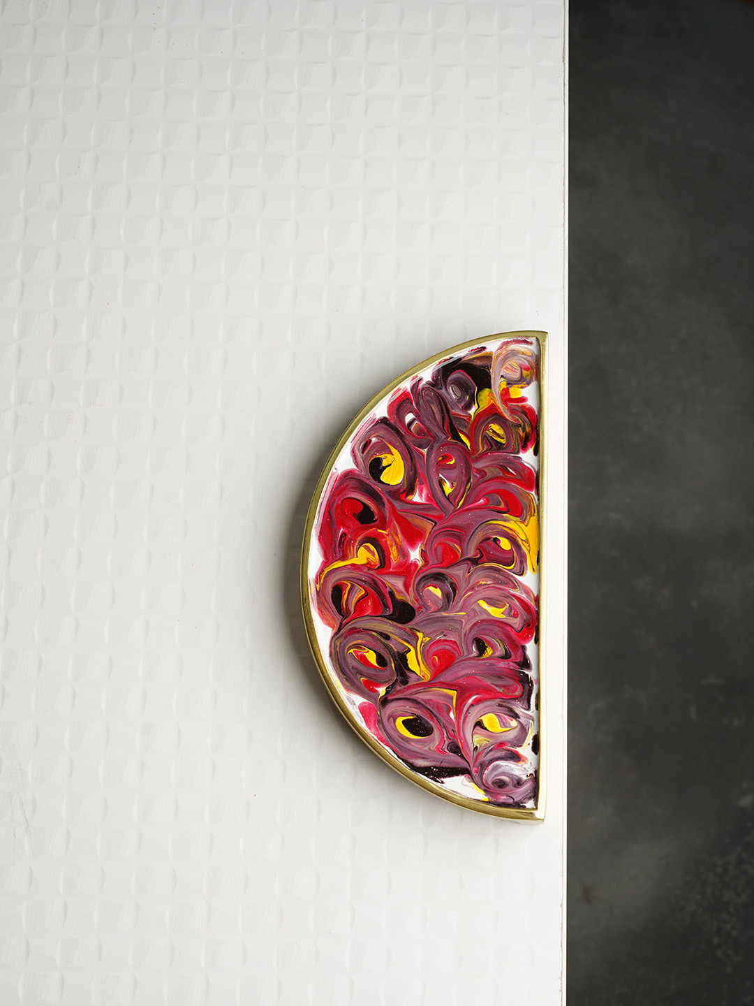 Folkstorys Red & Gold-Toned Textured Door Handles