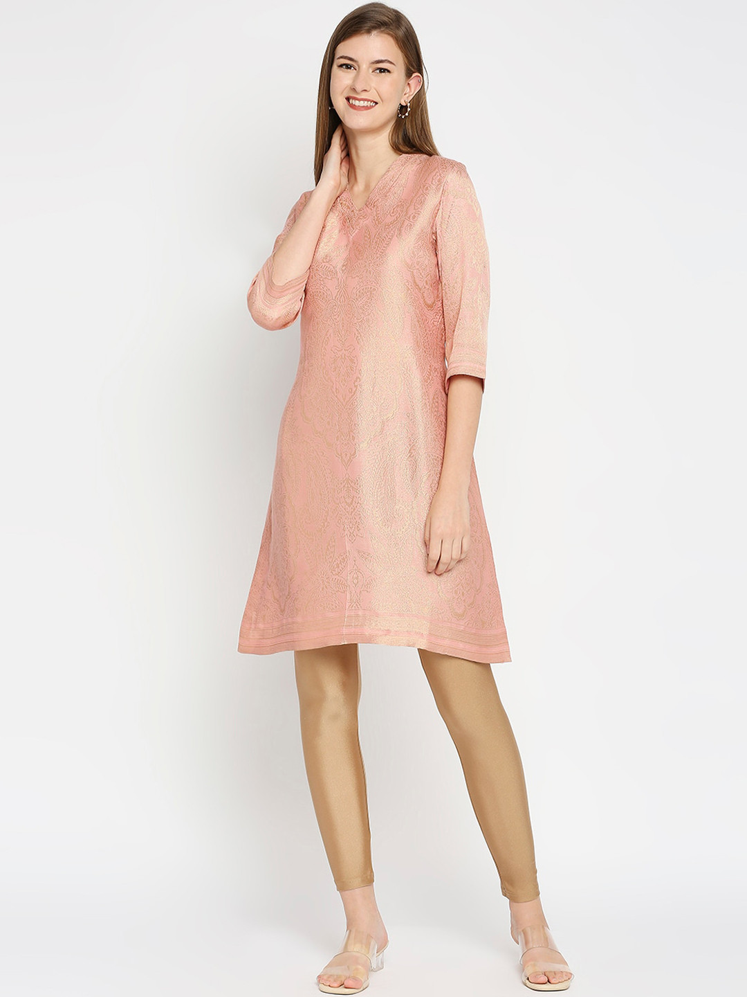 Cloth Haus India Women Woven Design Brocade Kurta
