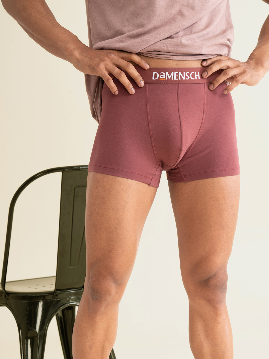 DAMENSCH Men Red Solid Deo-Cotton Anti-Bacterial Moisture-Free Trunks DAM-CTST-T-MAR