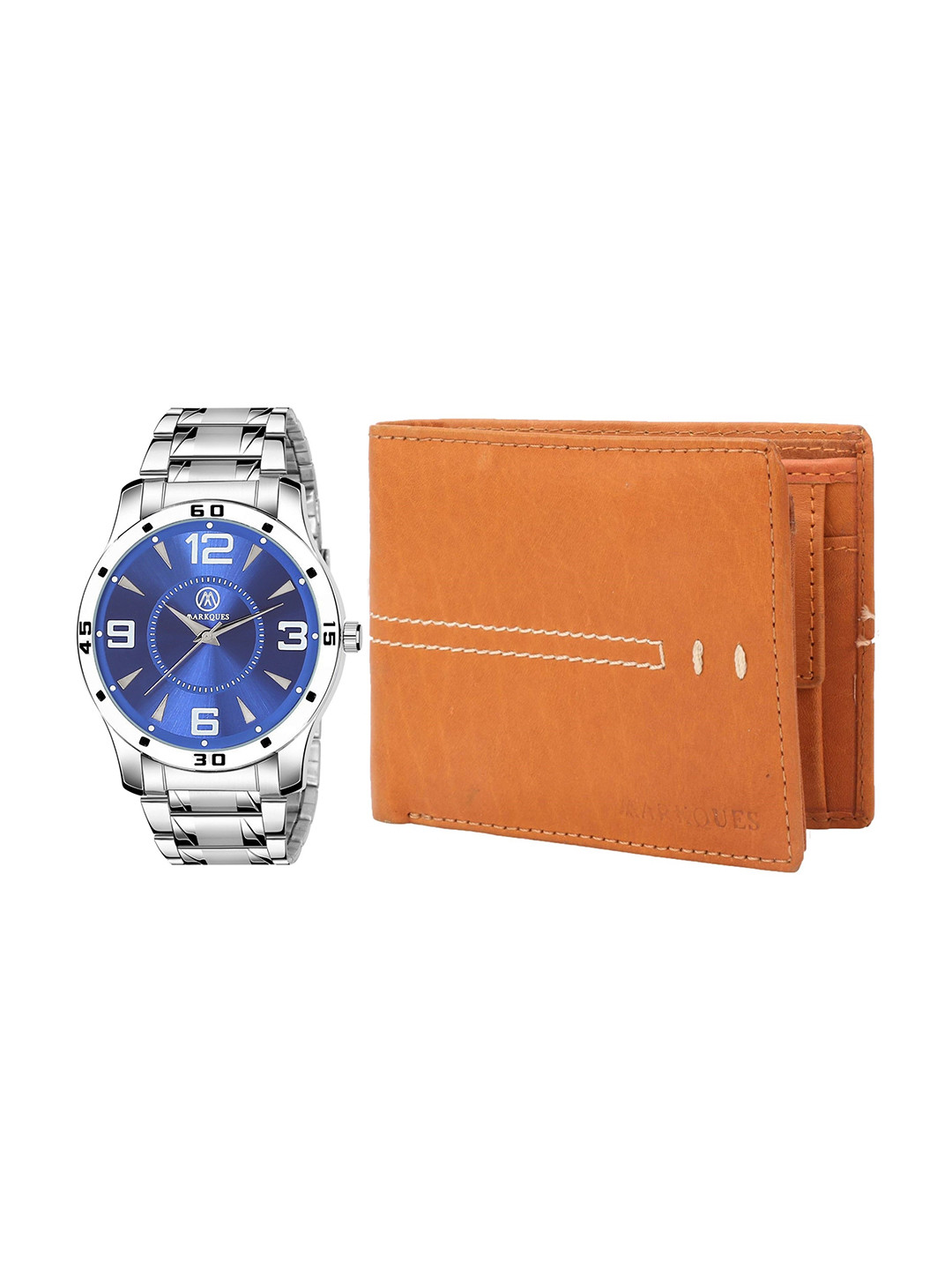 MARKQUES Men Orange & Silver Accessory Gift Set