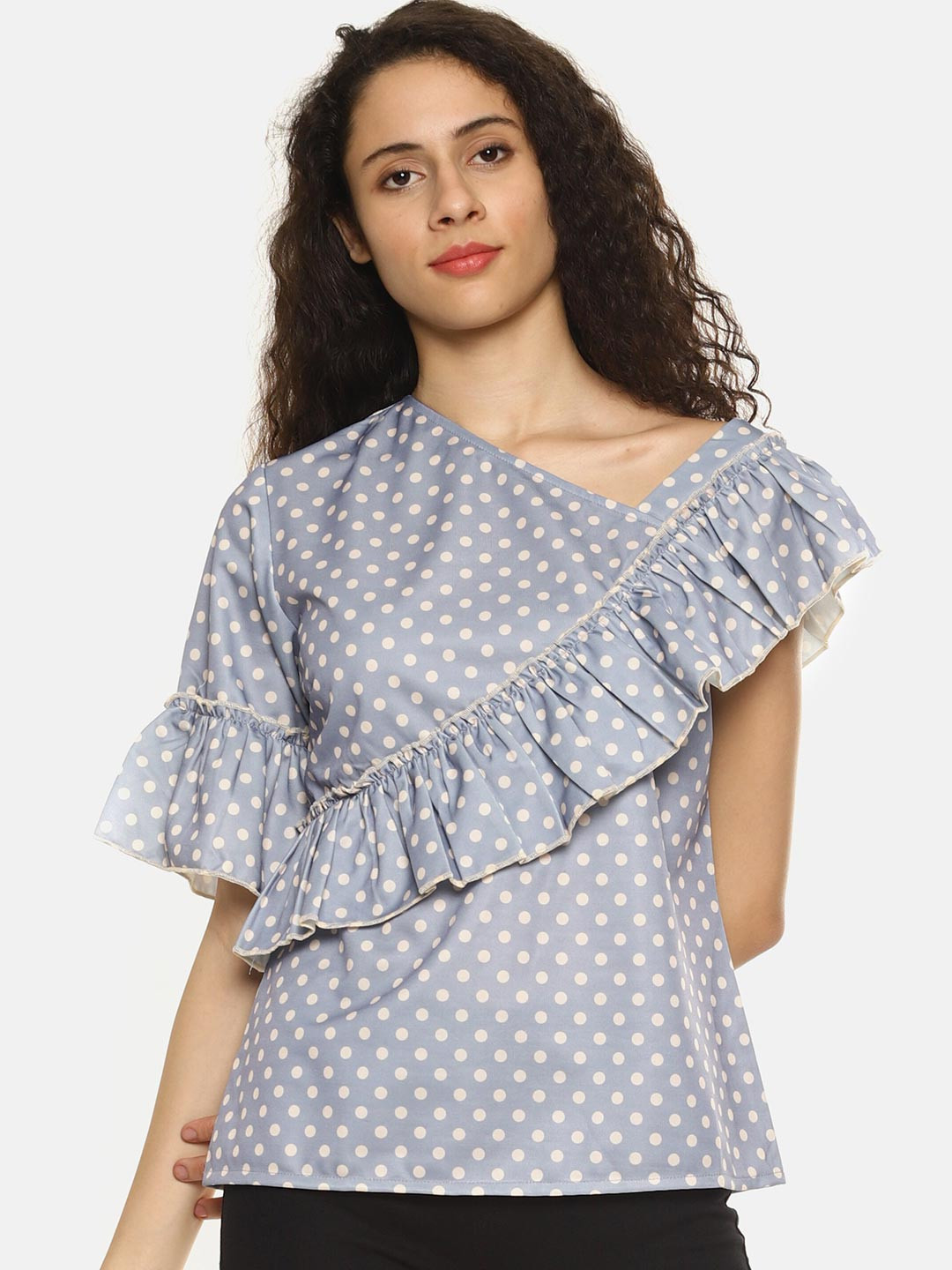 SAHORA Women Print Layered Crepe Top