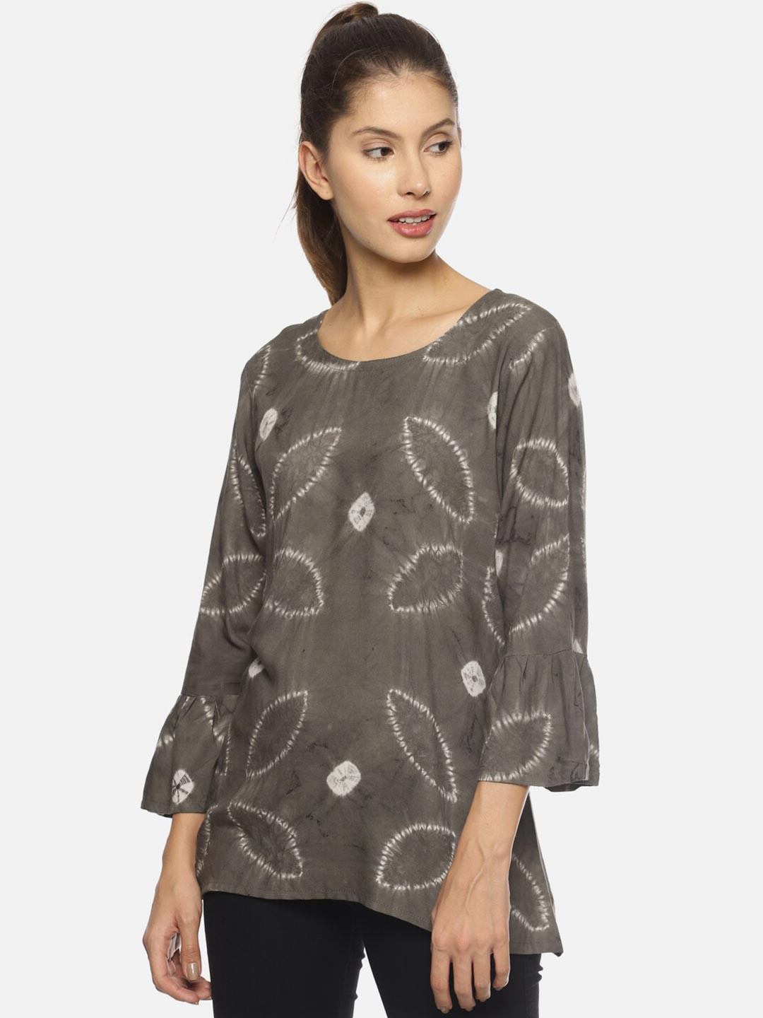 SAHORA Women Print Ruffles Top