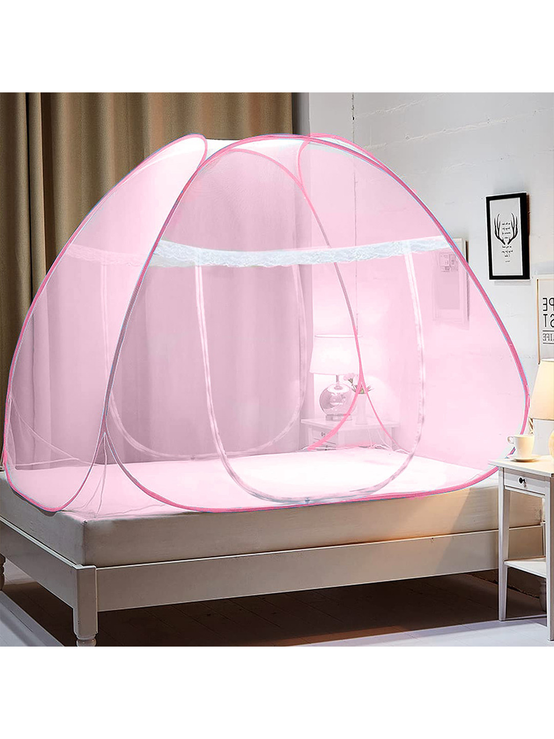 Evafly Pink Single Bed Mosquito Net