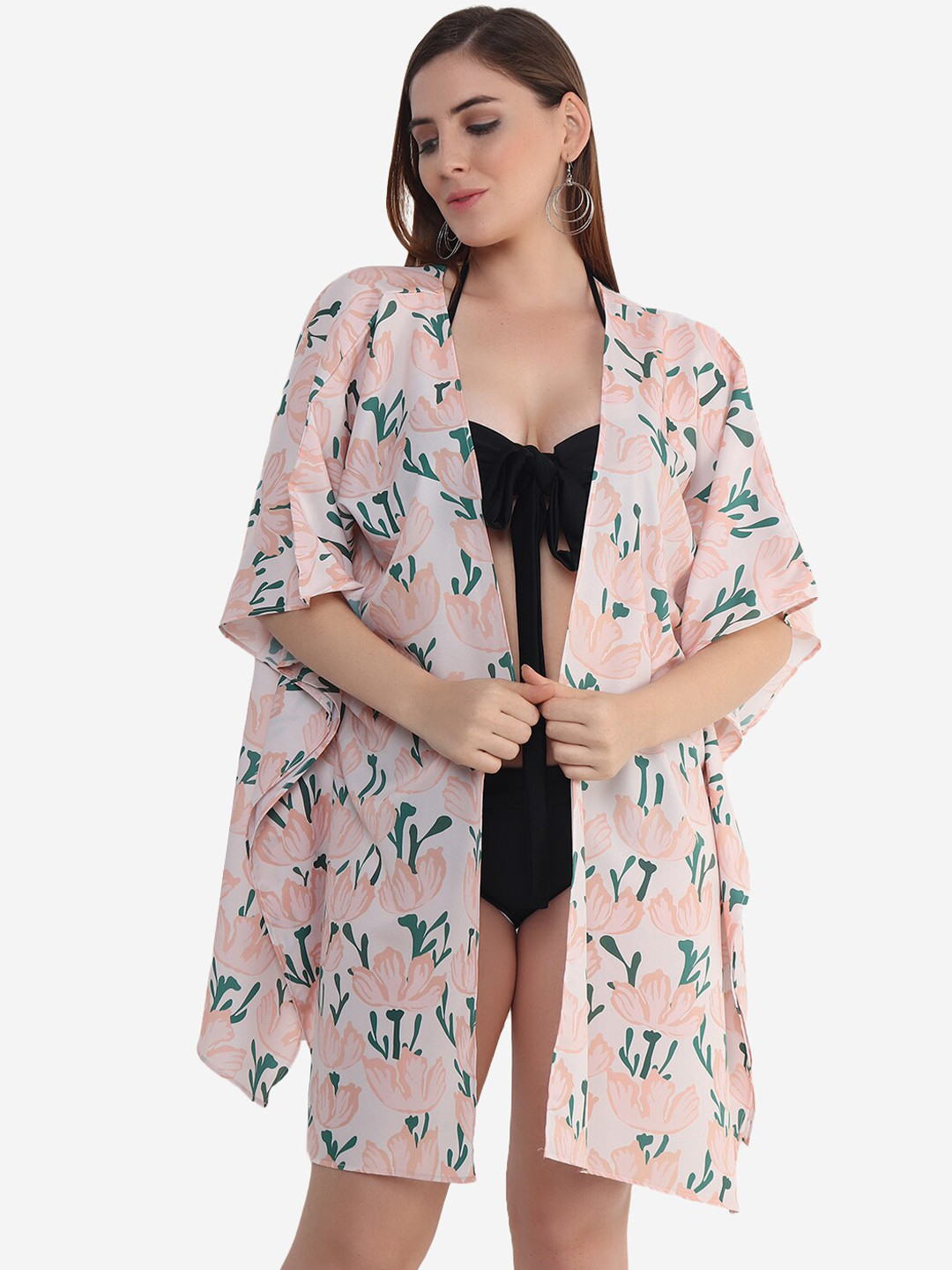 Beau Design Women Floral Printed Cover Up Shrug