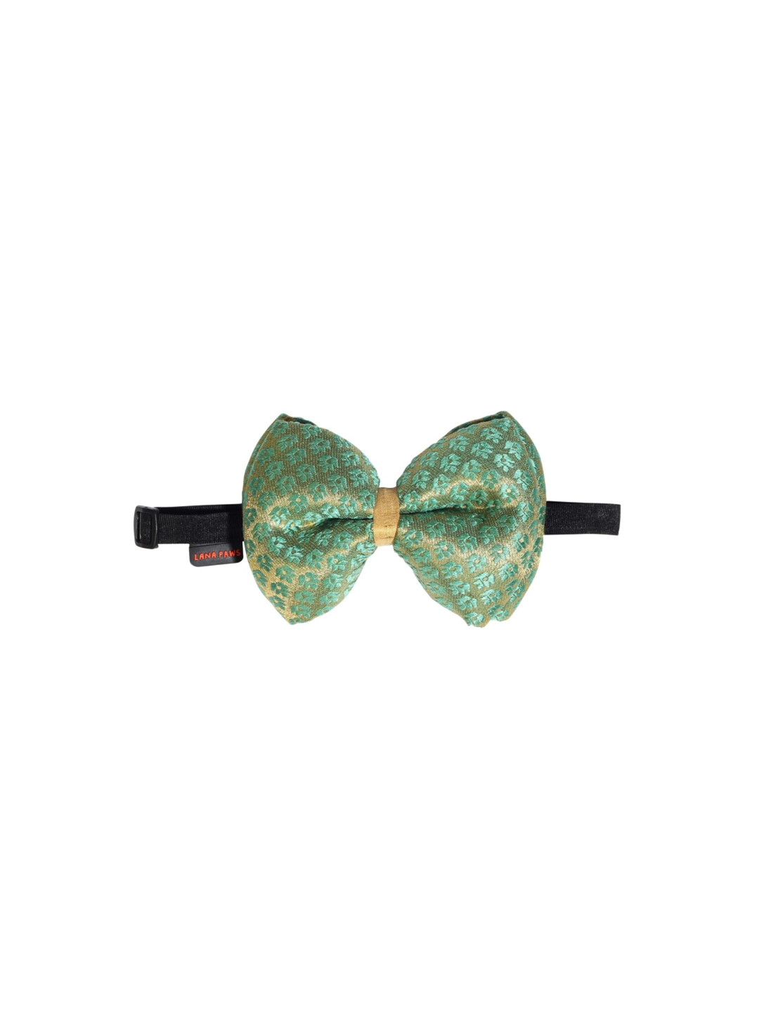 LANA PAWS Green Woven Design Festive Dog Bowtie