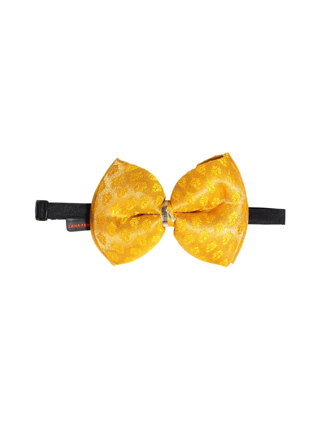 LANA PAWS Mustard Yellow & Black Woven Design Cotton Dog Bow Tie
