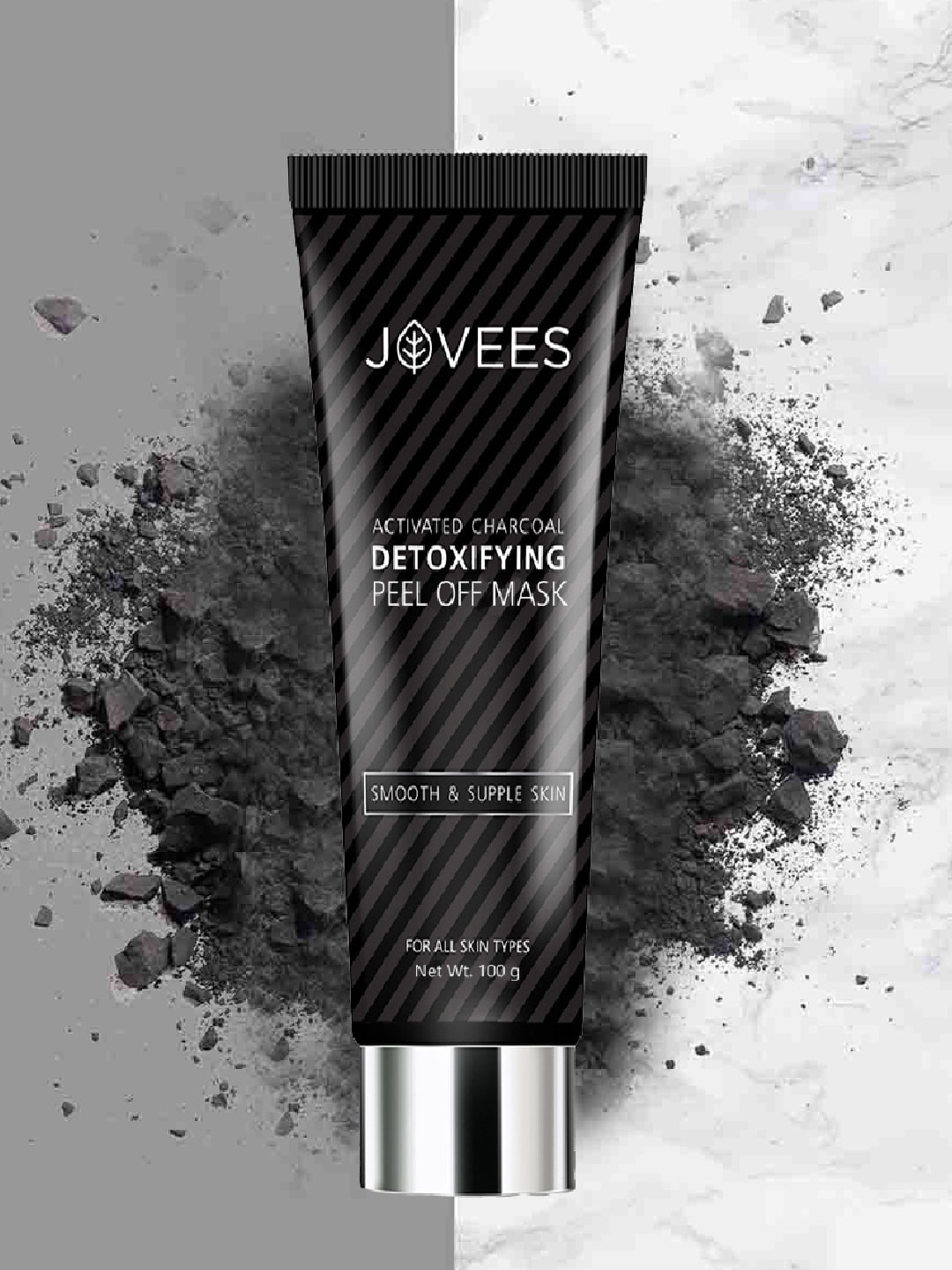 Jovees Activated Charcoal Detoxifying Peel Off Mask With Bamboo Charcoal & Moringa - 100 g