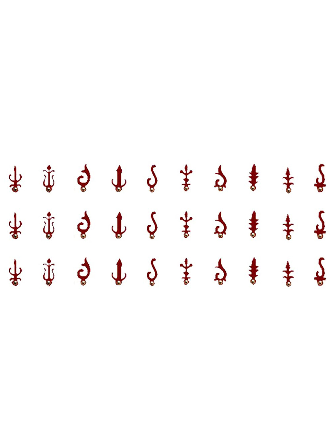 Comet Busters 32 Pcs Reusable Designer Bindis - Maroon