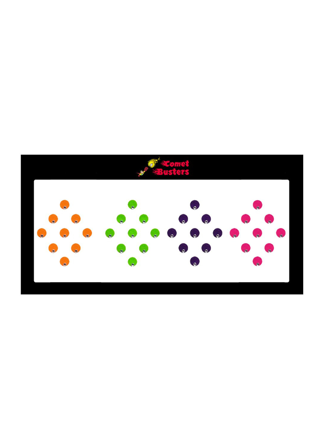 Comet Busters 32 Pcs Embellished Reusable Bindis - Multicoloured
