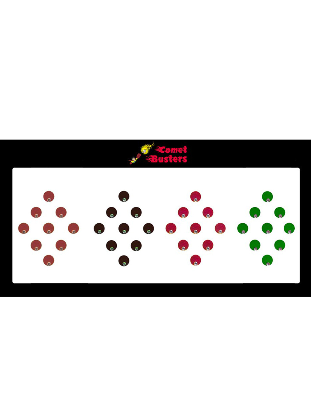 Comet Busters 36 Pcs Embellished Reusable Bindis - Multicoloured