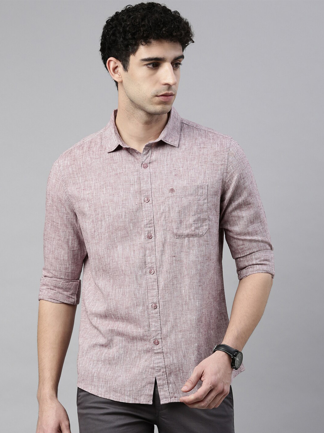 Chennis Men Red Slim Fit Casual Shirt