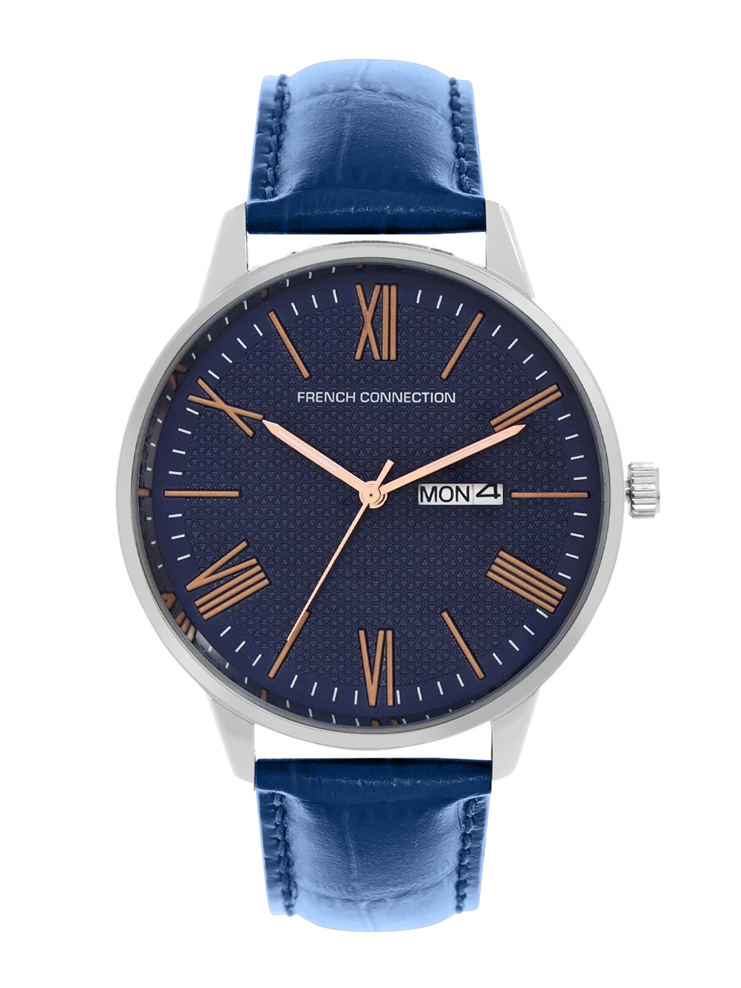 French Connection Men Blue Dial & Blue Leather Straps Analogue Watch- FCL25-C-Blue