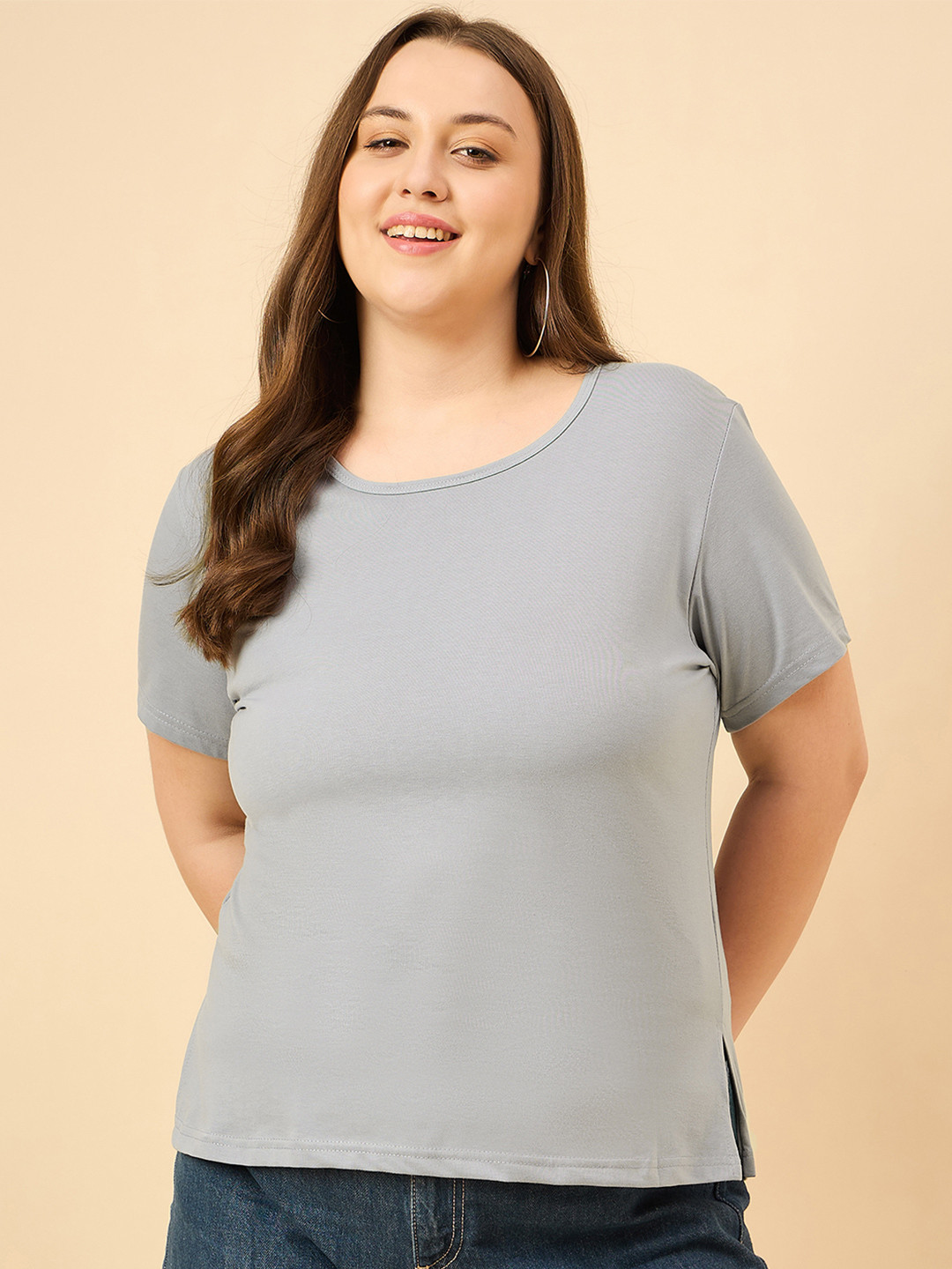CUPID Women Plain Cotton T-Shirt
