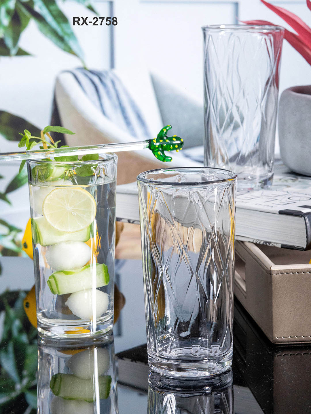 Roxx Set of 6 Transparent Glass Diabolic Tumbler