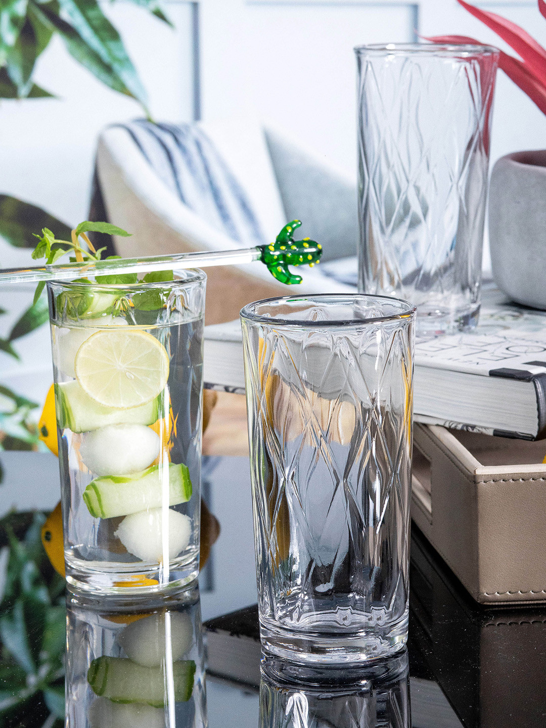 Roxx Set Of 12 Transparent Glass Tumblers 250ml each