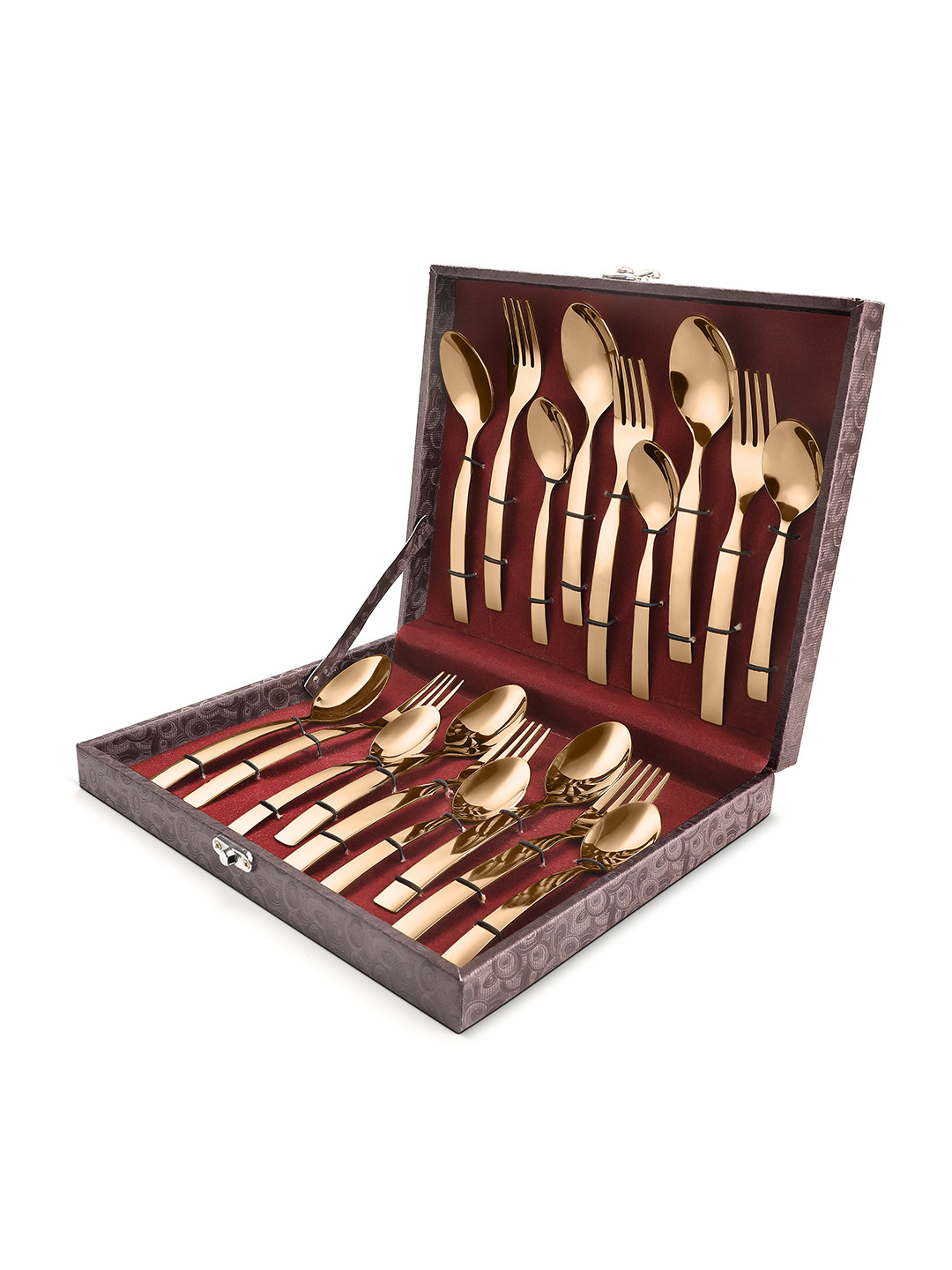 FNS Rose-Gold Toned 19 Pieces Cutlery Set