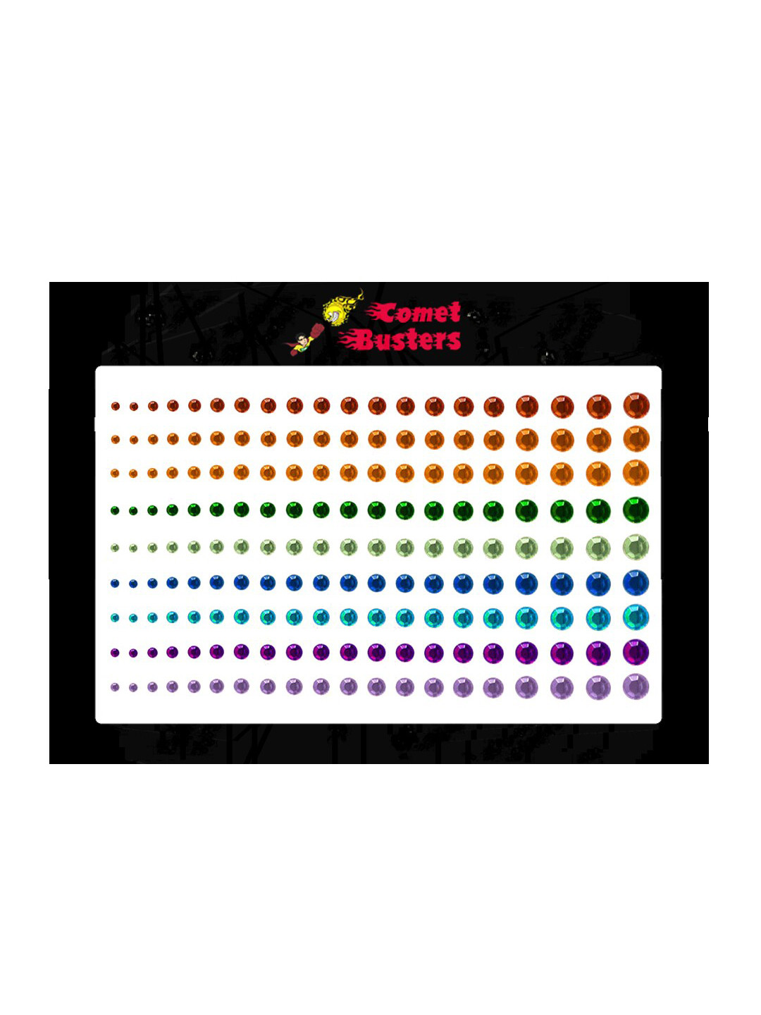 Comet Busters 180 Pcs Reusable Bindis - Multicoloured