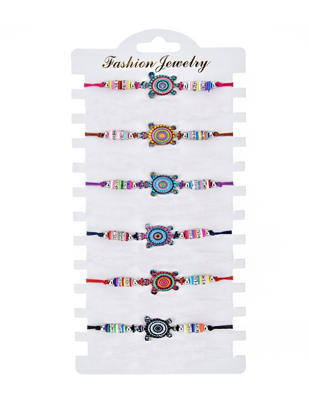 Melbees by Yellow Chimes Girls Blue & Pink Pack Of 6 Brass Wraparound Bracelet