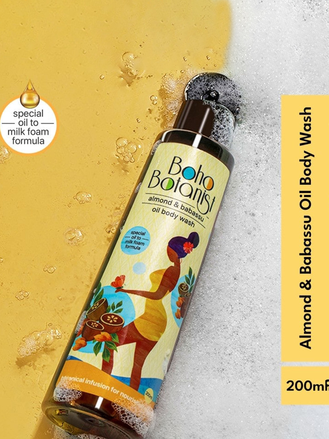 Boho Botanist Almond & Babassu Oil Body Wash 200ml