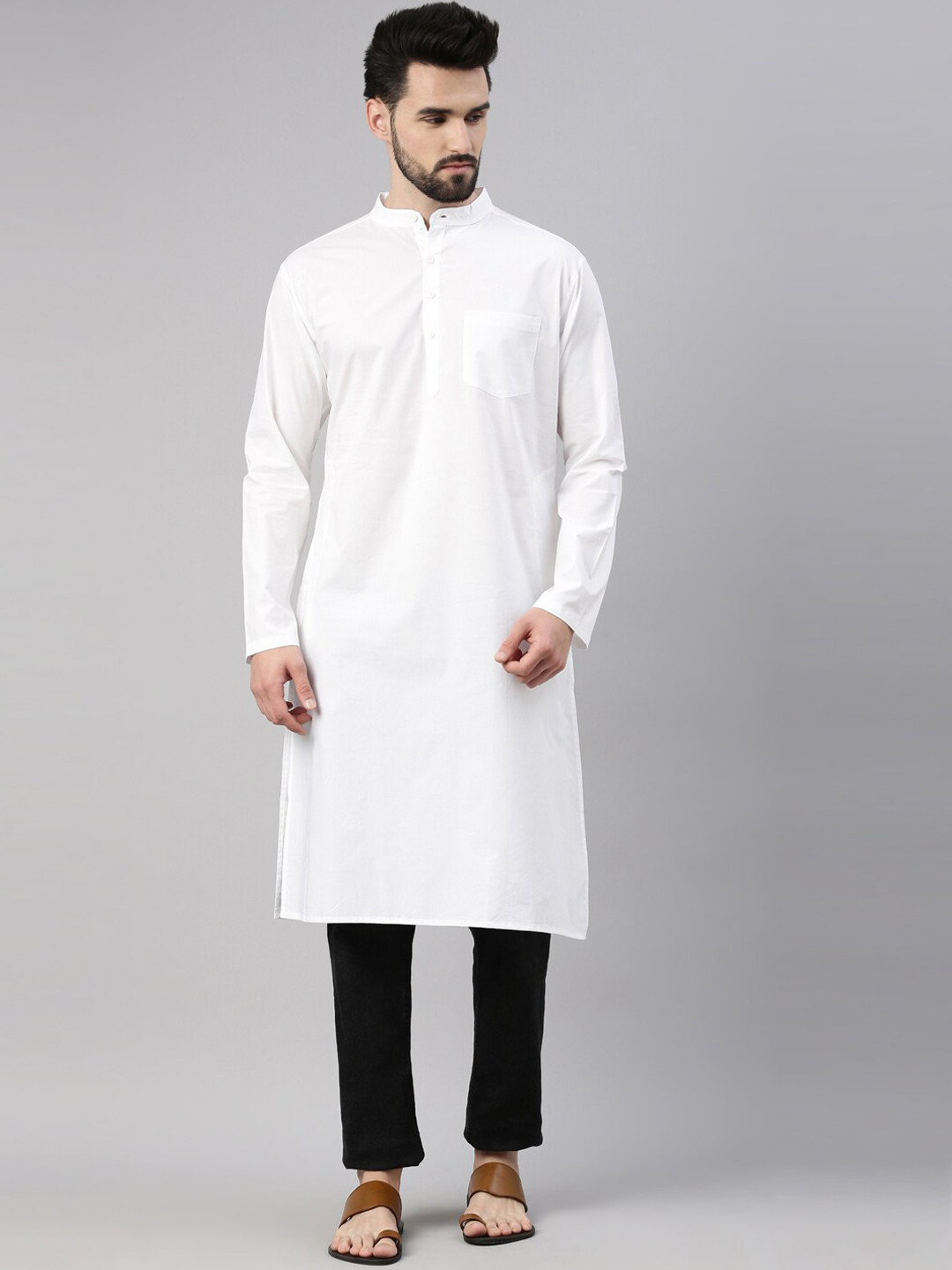 WHITE HEART Men White Kurta
