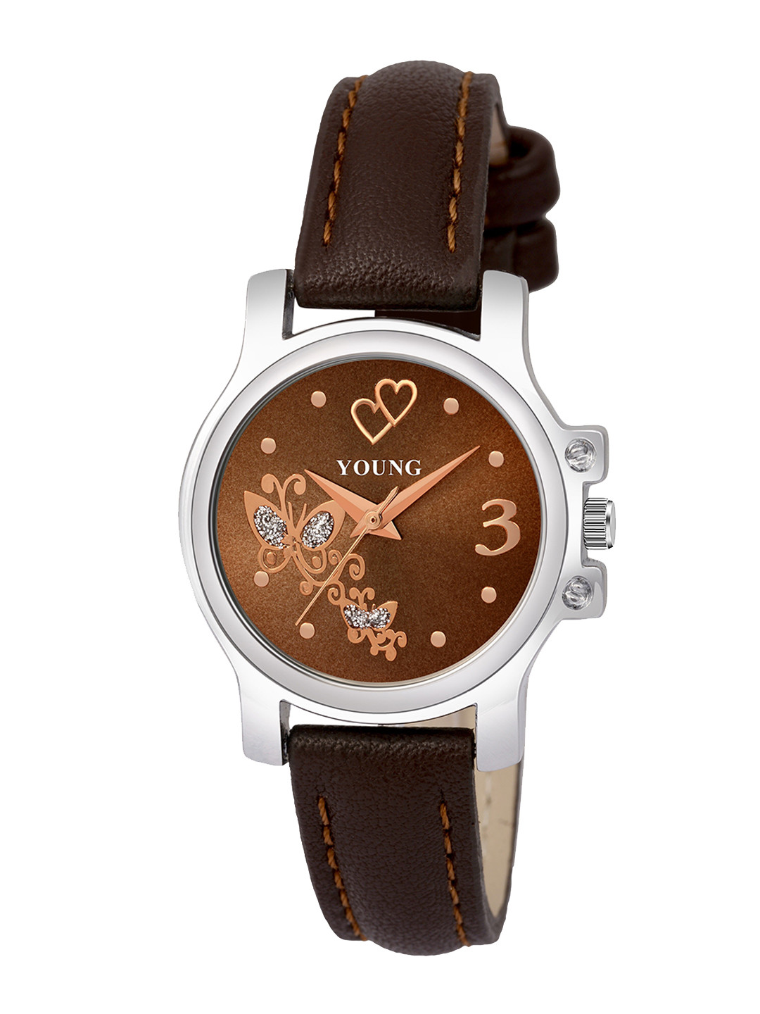 YOUNG MISSION Girls Brown Printed Dial & Straps Analogue Watch YOUNG MISSION YM 1001 BR