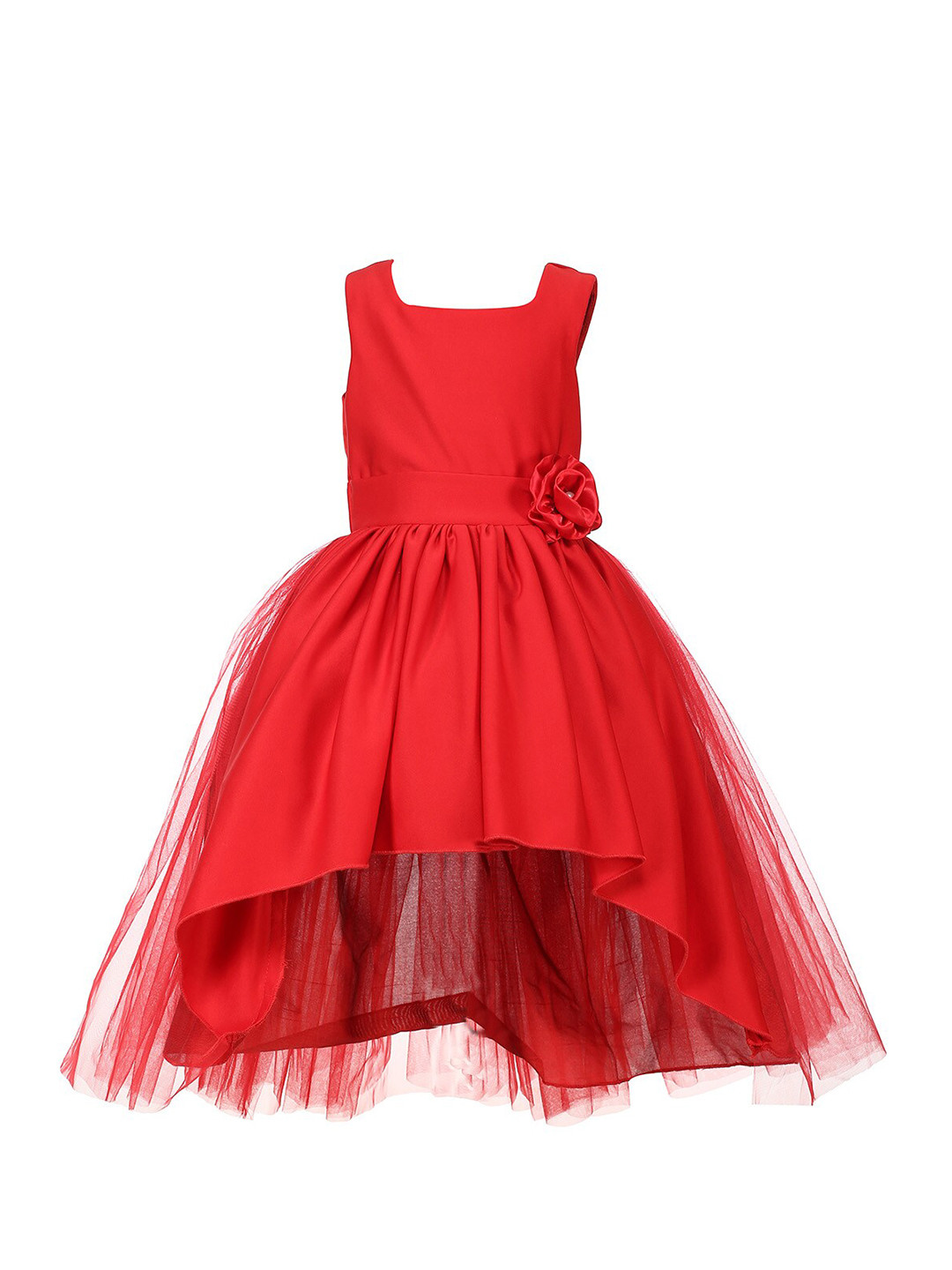 Samsara Couture Red Net Frock Dress Red