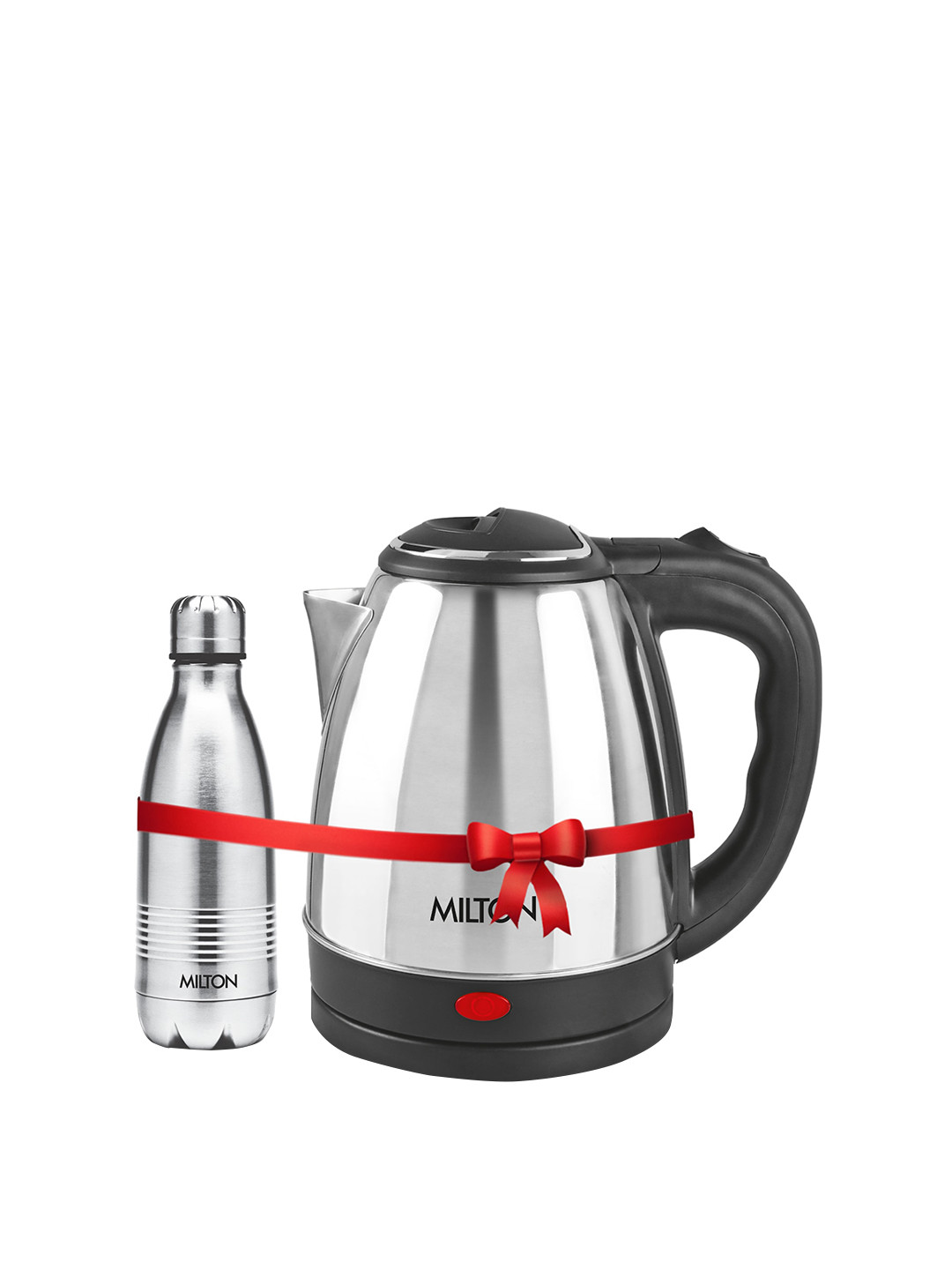 Milton Silver-Toned Go Electro Stainless Steel Electric Kettle With Duo DLX Bottle 1.5 L