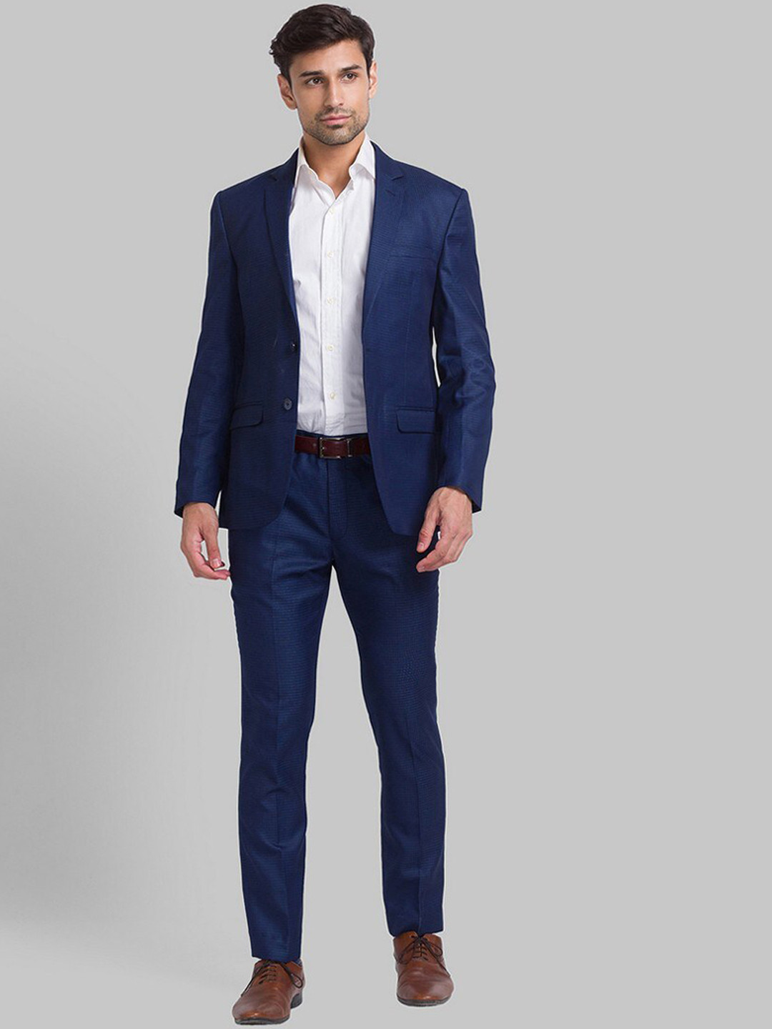 Park Avenue Men Solid Slim-Fit Single-Breasted Two-Piece Formal Suit