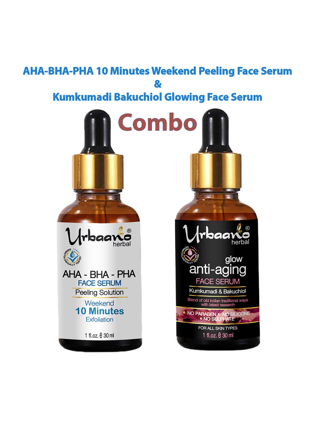 Urbaano Herbal Peeling Serum & Kumkumadi Oil Combo