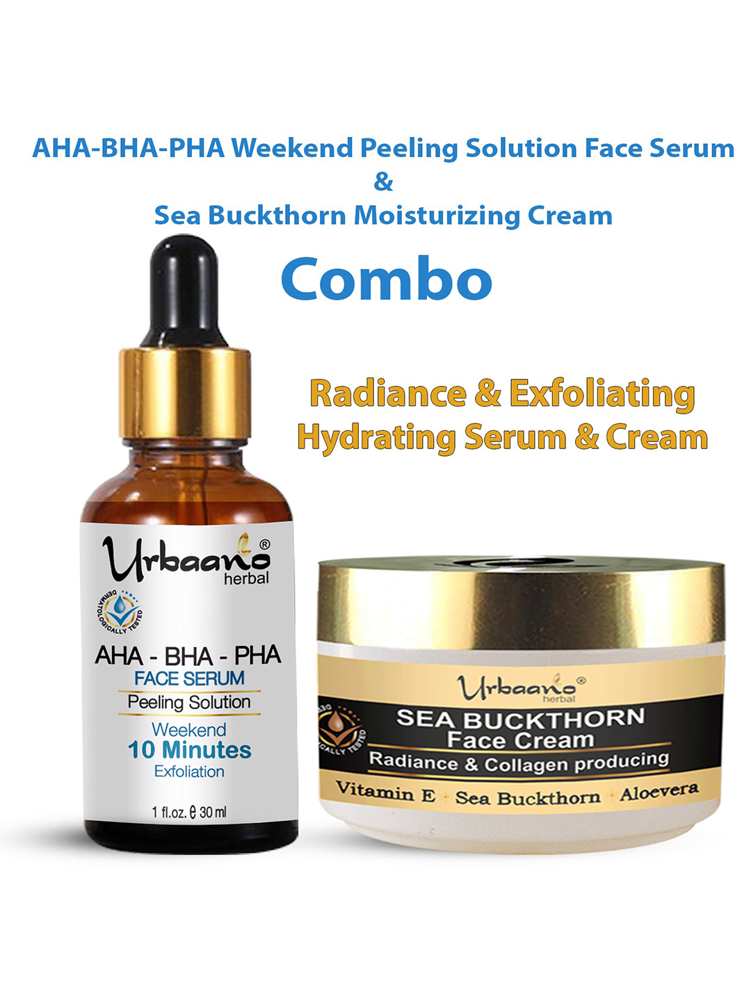 Urbaano Herbal Peeling Serum & Seabuckthorn Cream Combo 225gm