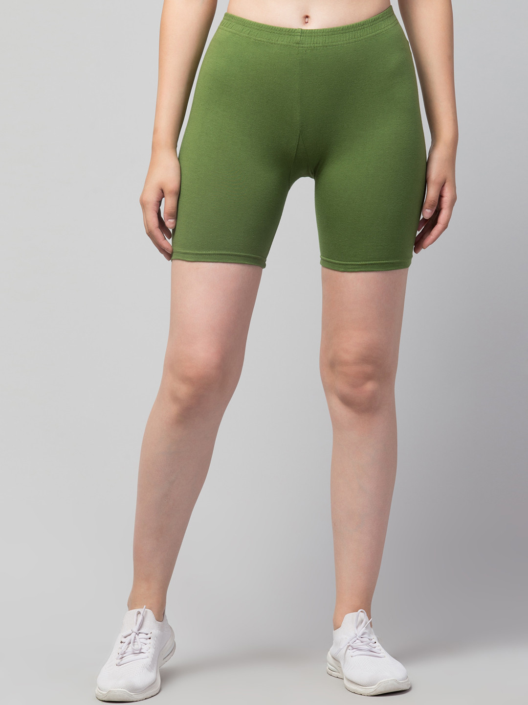 Apraa & Parma Women Lime Slim Fit Cycling Sports Pure Cotton Shorts