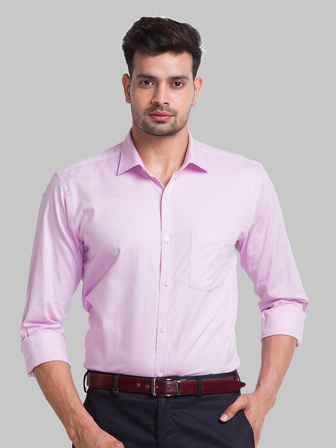 Park Avenue Men Purple Slim Fit Organic Cotton Formal Shirt