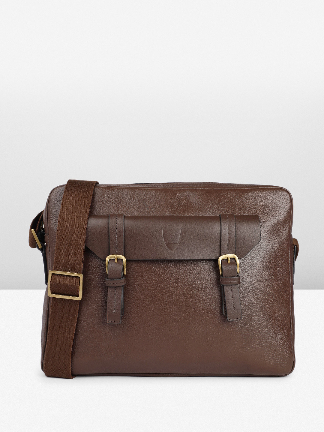 Hidesign Men Textured Leather Laptop Bag