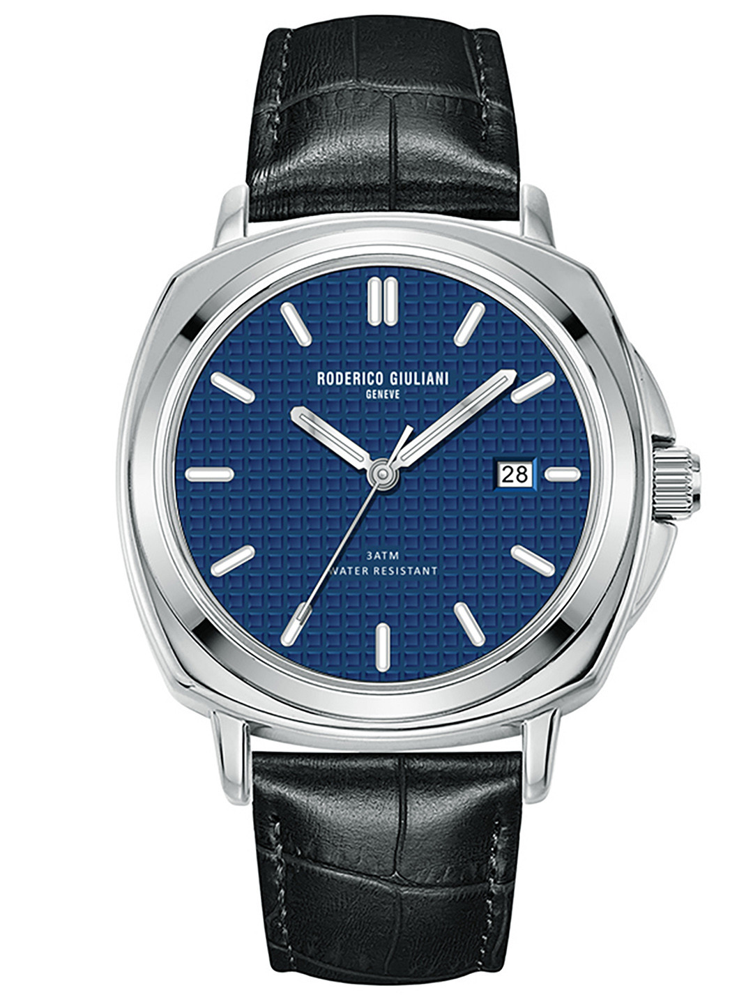 RODERICO GIULIANI Men Blue Dial & Black Leather Textured Straps Analogue Watch-RG-MLEA75000001
