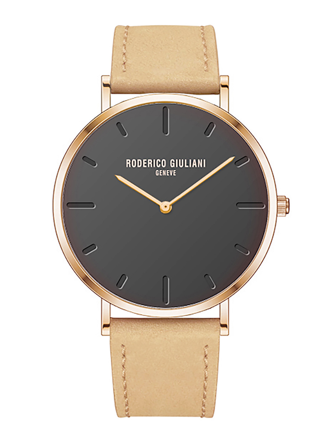RODERICO GIULIANI Dial & Leather Straps Analogue Watch RG-MLEA76000003-ROSE-GOLD