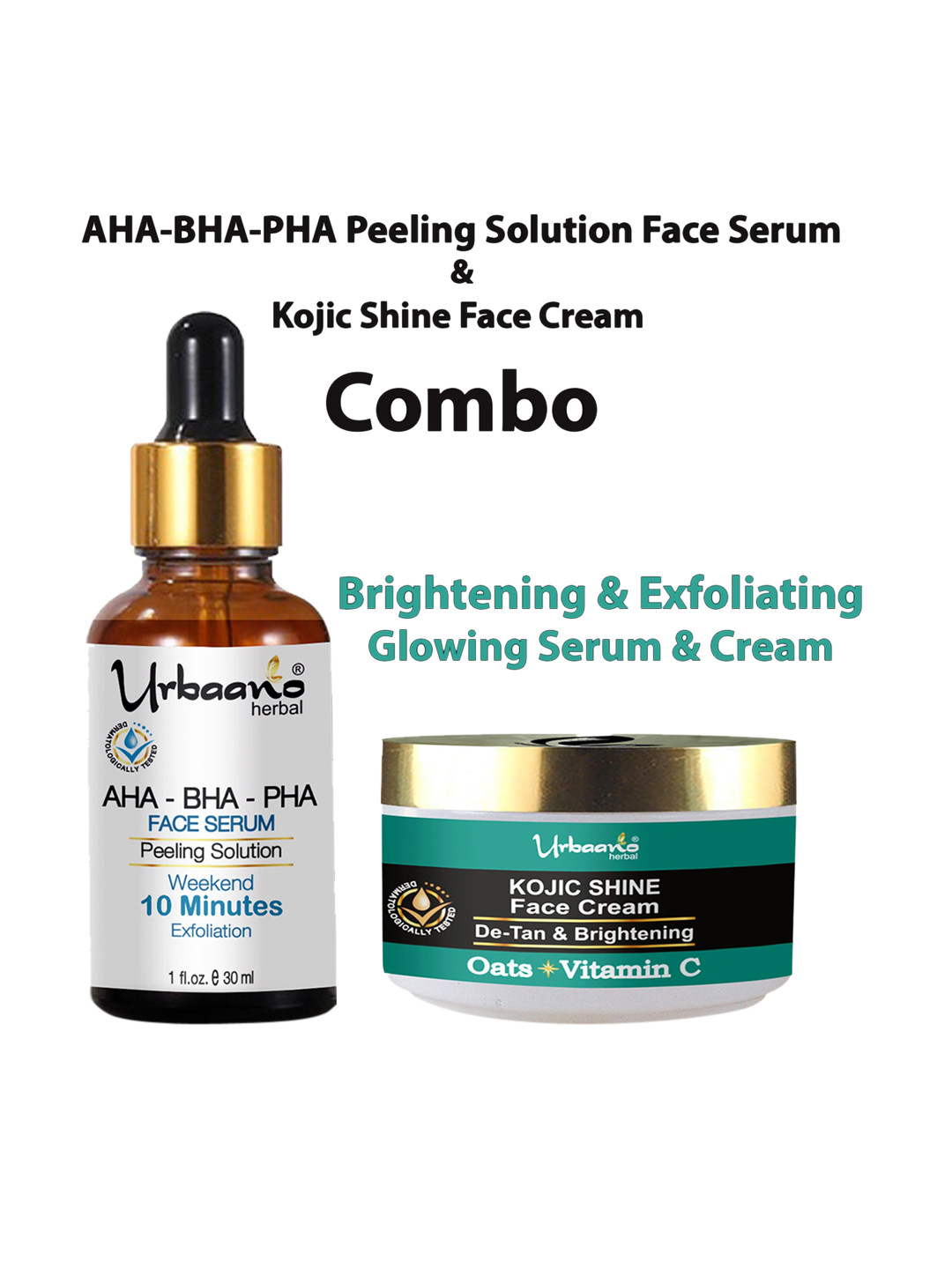 Urbaano Herbal Peeling Serum & Kojic Shine Cream Combo 225gm