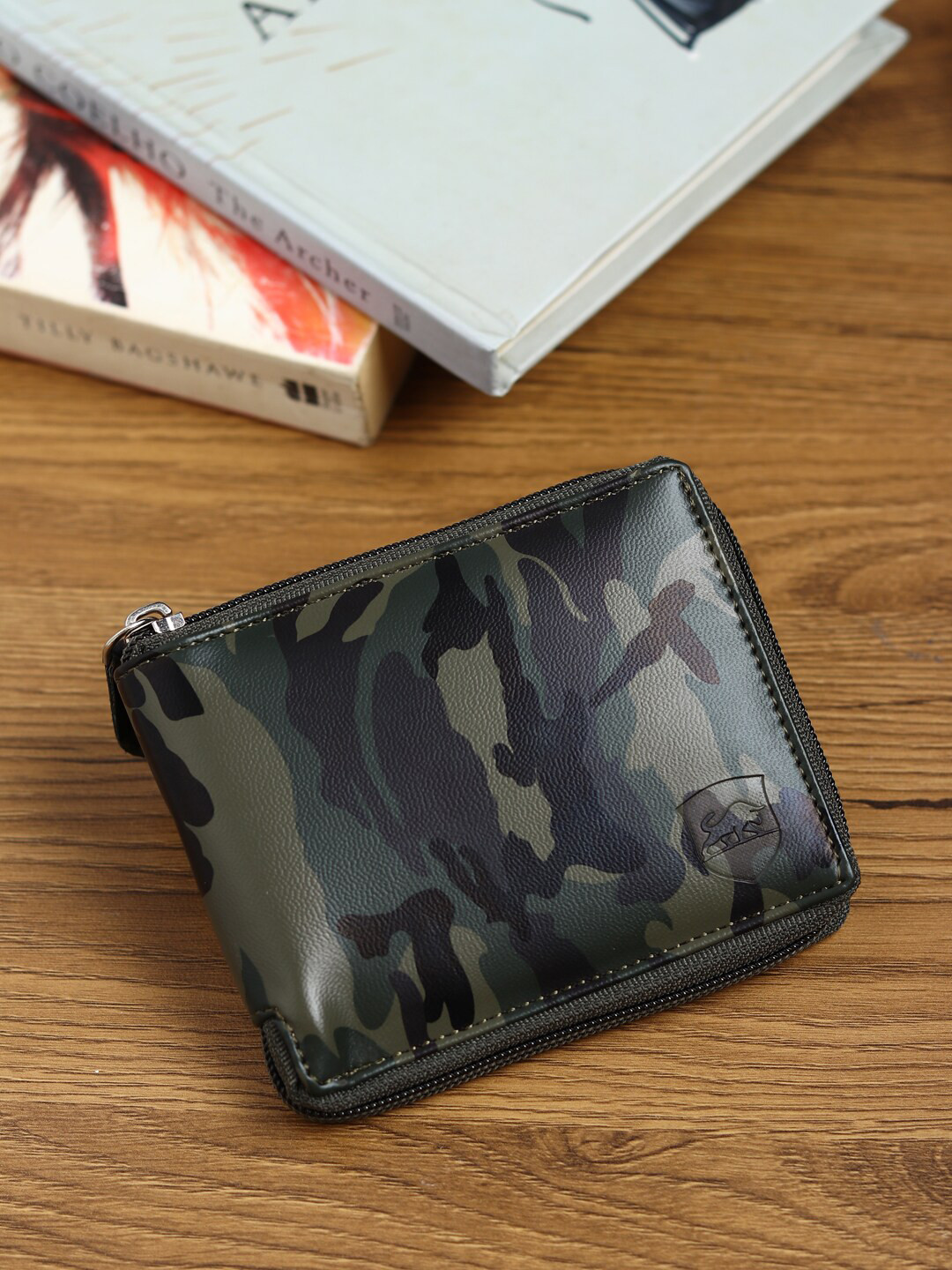 SAMTROH Men Camouflage Printed PU Two Fold Wallet