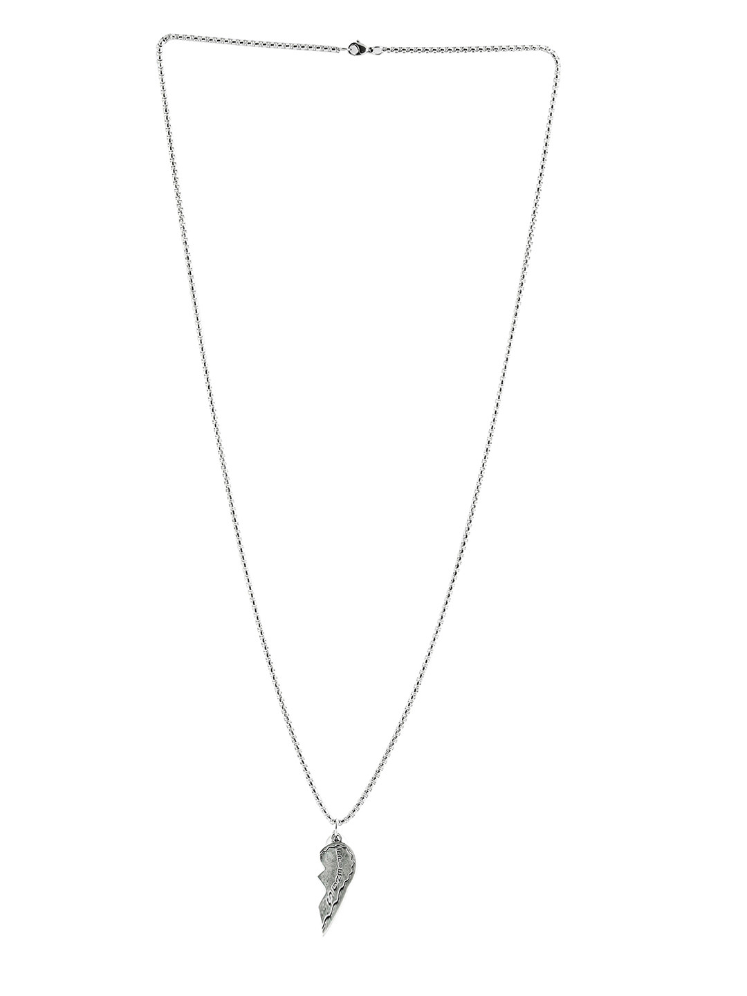 EL REGALO Set of 2 Silver-Plated & Black Best Friends Necklace