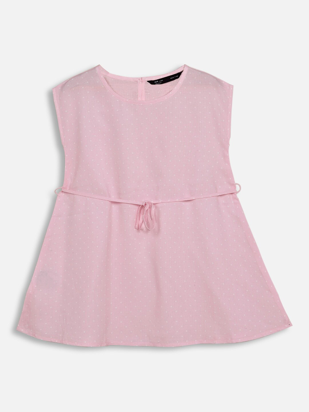 IDK Girls Pink & White Printed A-Line Dress